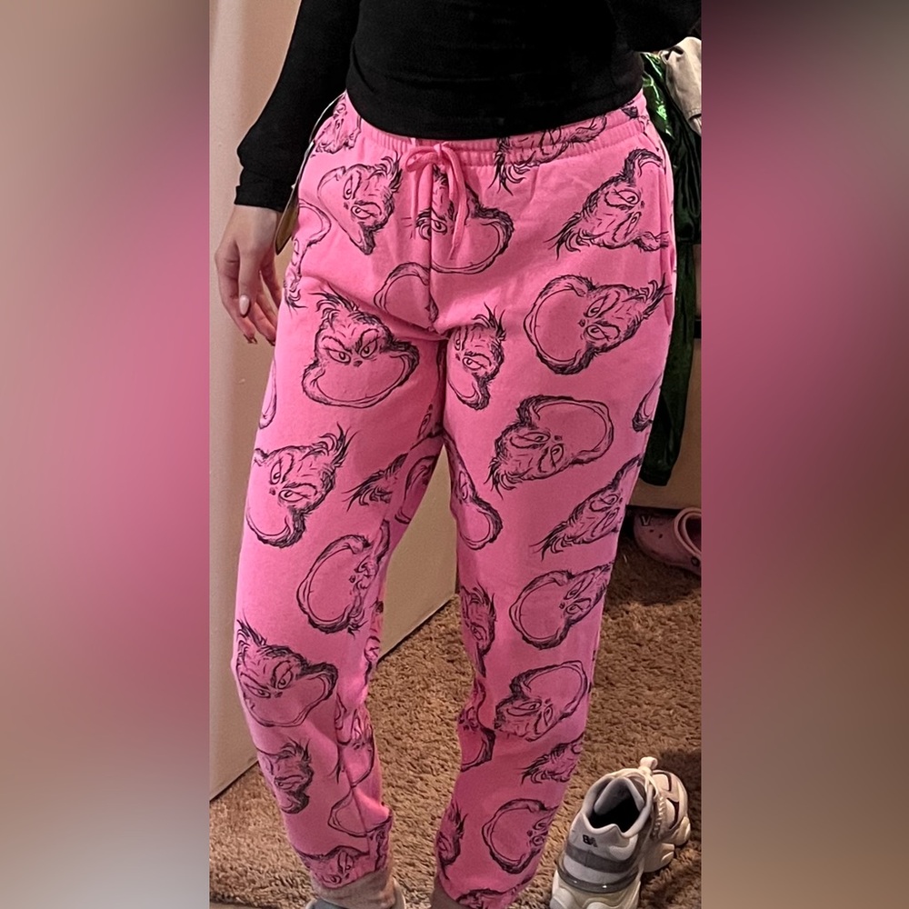 Grinch pink sweats